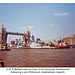 HMS Belfast returns from refurb 1999 under Tower Bridge