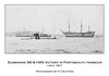 Submarine B6 & HMS Victory in Portsmouth Harbour c1907 by H.T.Sutters