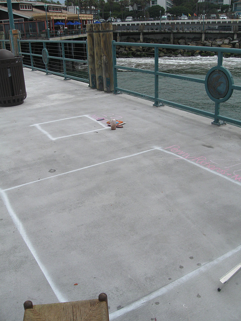 Chalk at Redondo Pier:  Almost Noon