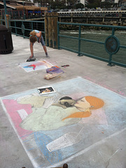 Chalk at Redondo Pier: Around 1:30pm