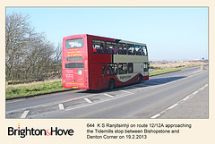 Brighton & Hove Buses 644 K S Ranjitsinhji - Tidemills - 19.2.2013