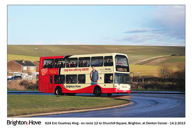 Brighton & Hove Buses - 624 Eric Courtney King - Denton - 14.2.2013