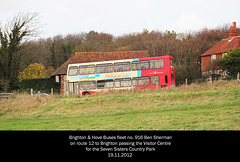 Brighton & Hove - 916 Ben Sherman - passing Seven Sisters - 19.11.2012