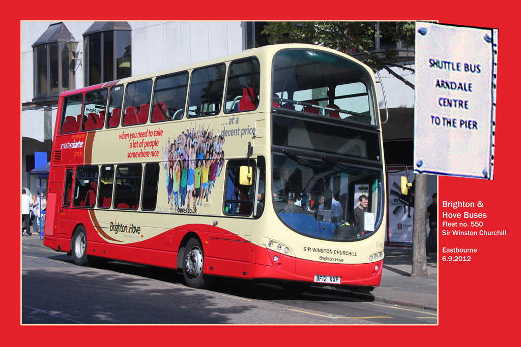 Brighton & Hove buses - fleet no. 550 - on shuttle service at Eastbourne on 6.9.2012