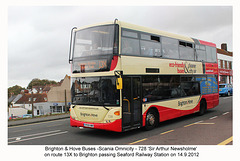 Brighton & Hove Buses Scania Omnicity 728 - Seaford - 14.9.2012