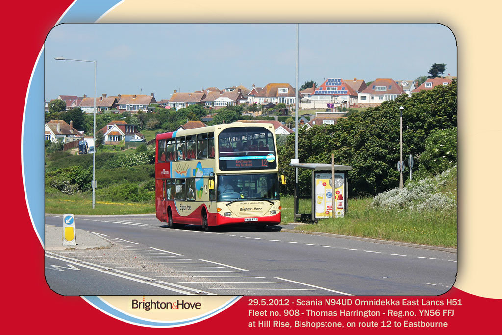 Brighton & Hove Buses - fleet no.908 - Bishopstone - 29.5.2012