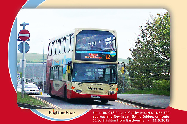 Brighton & Hove Buses no. 913 at Newhaven on 11.5.2012