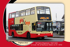 Brighton & Hove Buses 847 Earl of Egremont at Newhaven on 31.1.2012