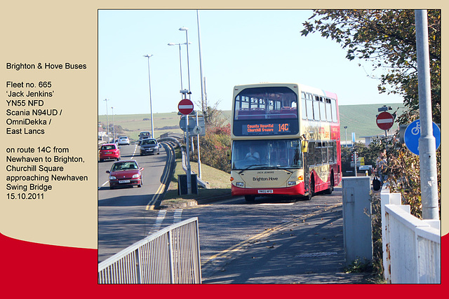 Brighton & Hove Buses, Scania Omnidekka, 665, Jack Jenkins, at Newhaven, 15.10.2011