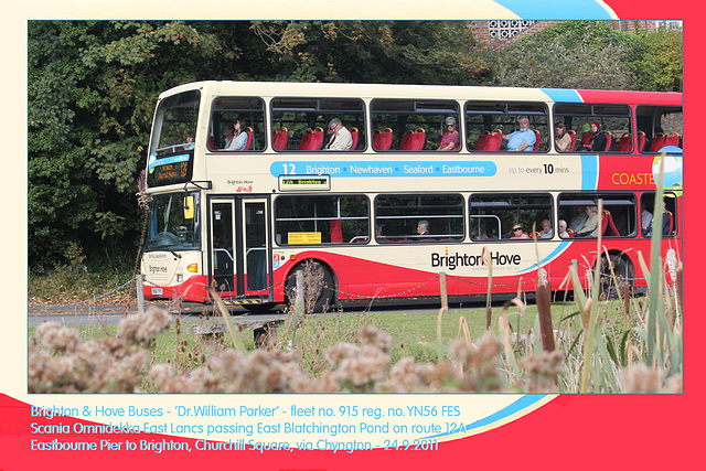 Brighton & Hove Buses 915 Dr. William Parker - East Blatchington Pond - 24.9.2011