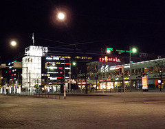 The Lasipalatsi and Street at Night in Helsinki, April 2013