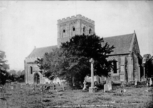 Iffley Church, Cross & Old Yew Tree, 10044JV