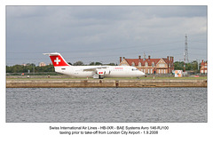 Swiss International Air Lines HB-IXR - London City Airport - 1.9.2008