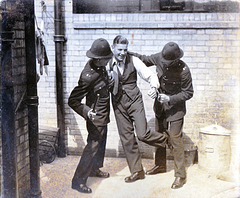 c1930s East Suffolk Police Joke photo Resisting Arrest