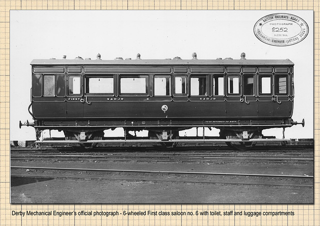 S&DJR 6-wheeled First class saloon no 6