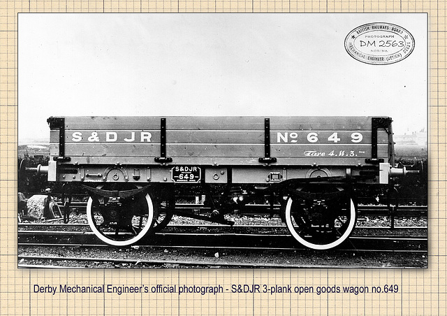 S&DJR 4-wheeled 3-plank open wagon no 649