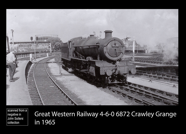 GWR 4-6-0 6872 Crawley Grange backing up to shed - Bristol Temple Meads - 31.7.1965