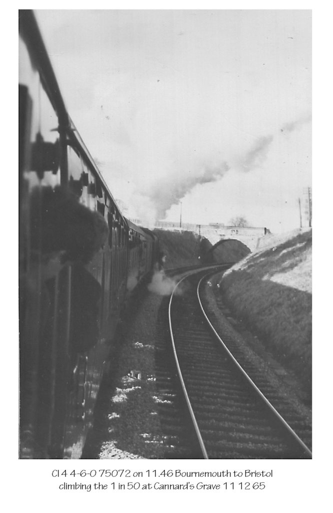 Class 4 4-6-0 75072 at Cannard's Grave 11.12.1965