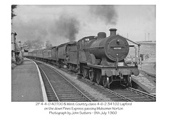 2P 40700 & West Country class 'Lapford' - Midsomer Norton  9.7.1960