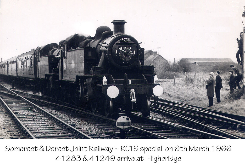 SDJR RCTS special 41283 & 41249 arriving at Highbridge on 6 3 66