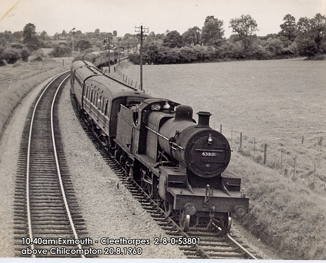 S&D 2-8-0 7F  no 53801 Chilcompton 20.8.1960