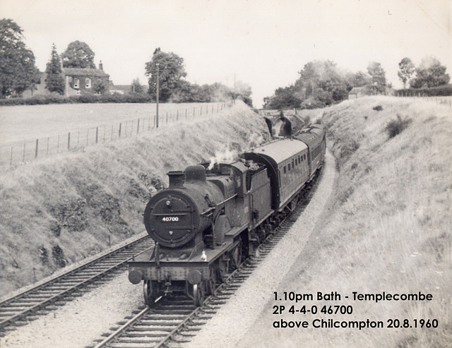 2P 4-4-0 46700 Chilcompton 20.8.1960