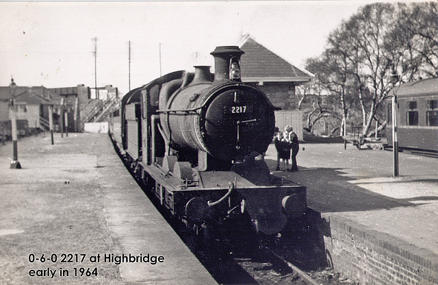 Collett 0-6-0 2217 at Highbridge early in 1964