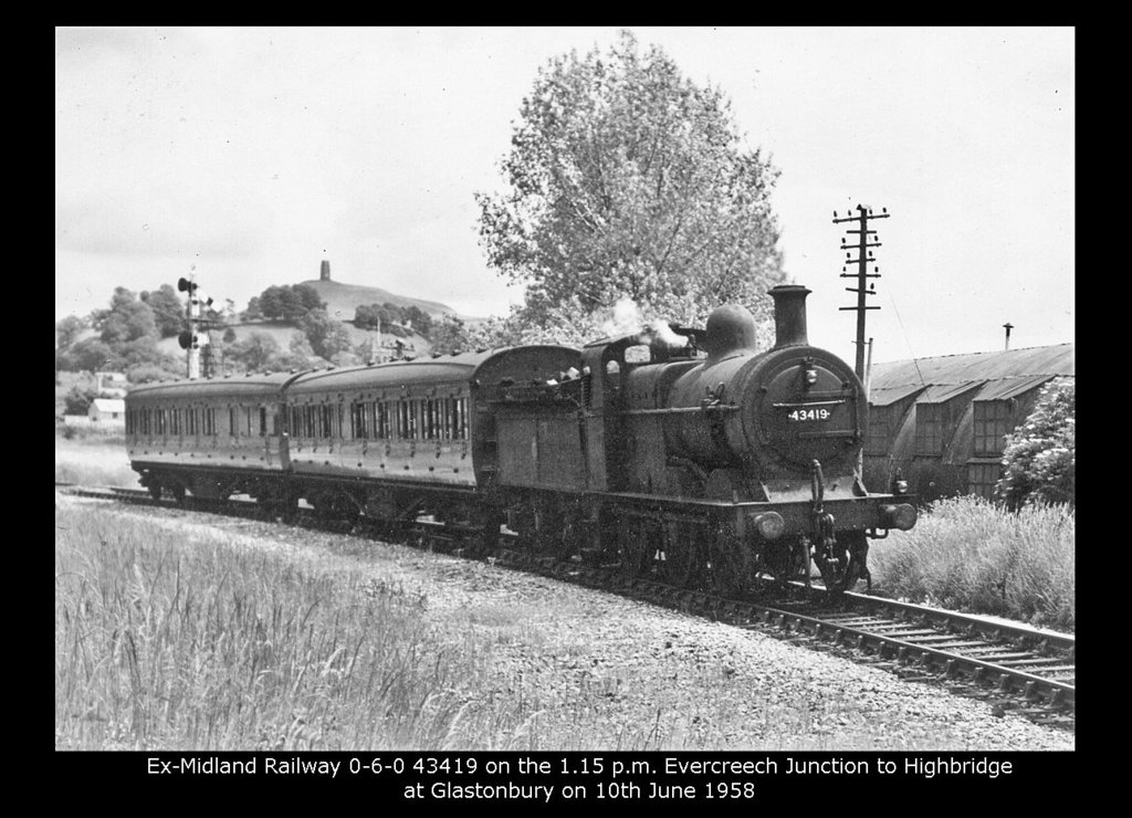 ex MR 0-6-0 43419 - Glastonbury - 10.6.1958