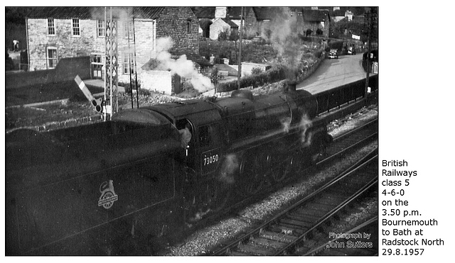 BR class 5 4-6-0 73050 Radstock - 29.8.1957