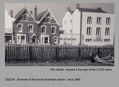 Burnham-on-Sea station environs - eastern end of Pier Street including the side of  the COOP.