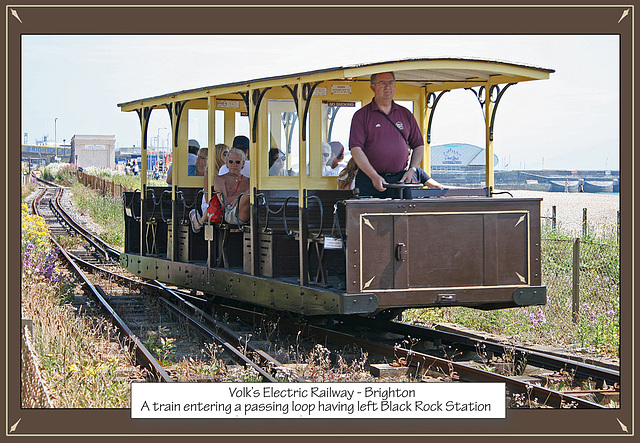 Volk's train leaving Black Rock Station - Brighton -  2.7.2010