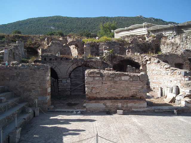 Mosaic floor next to the houses at Ephesus