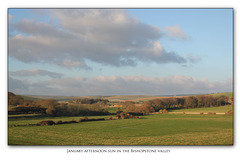 January afternoon sun in the Bishopstone valley - 11.1.2013