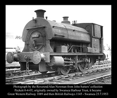 Peckett 0-4-0ST former GWR 1089 later BR 1145 photographed at Swansea by  Alan Newman on 23.7.1953