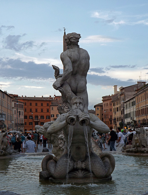 Detail of the Fountain of the Moor in Piazza Navona, July 2012