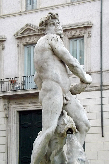 Detail of the Fountain of the Moor in Piazza Navona, July 2012