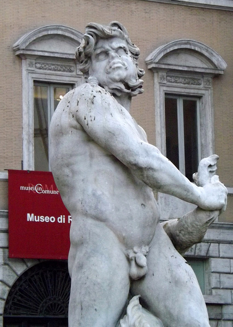 Detail of the Fountain of the Moor in Piazza Navona, July 2012