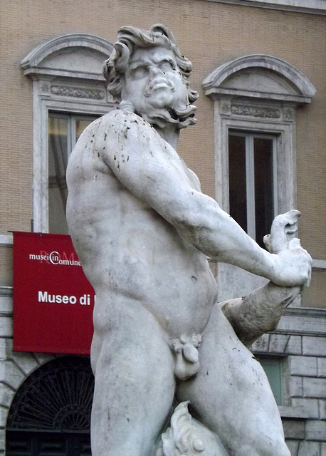 Detail of the Fountain of the Moor in Piazza Navona, July 2012