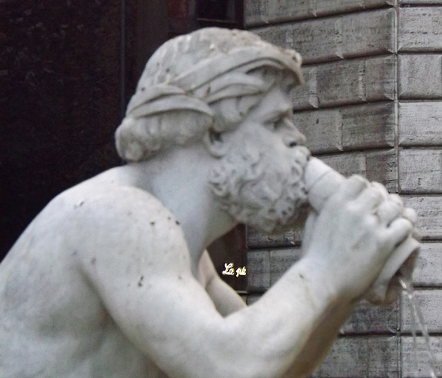 Detail of the Fountain of the Moor in Piazza Navona, July 2012