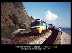 43128 at Teignmouth on 30.9.1988