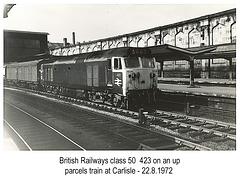 BR class 50  423 Carlisle 22.8.1972