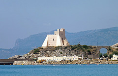 The Truglia Tower from the Villa of Tiberius in Sperlonga, July 2012