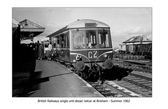 BR single unit diesel railcar at Brixham in Summer 1962