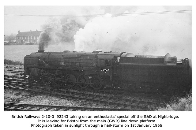 BR 2-10-0 92243 - Highbridge - 1.1.1966