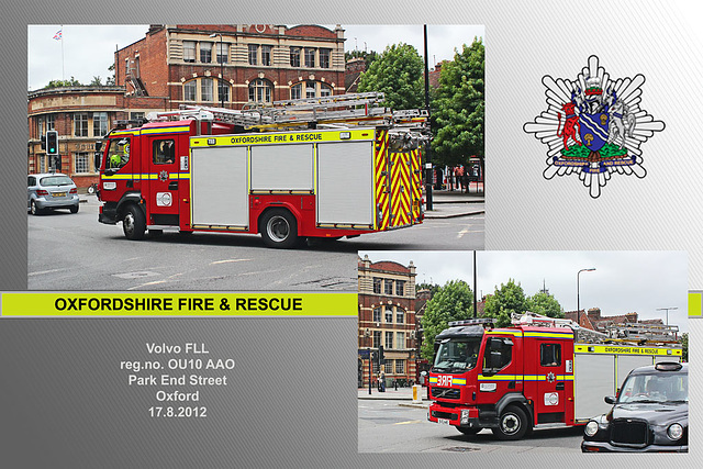 Oxfordshire Fire & Rescue Service OU10 AAO at Oxford 17.8.2012