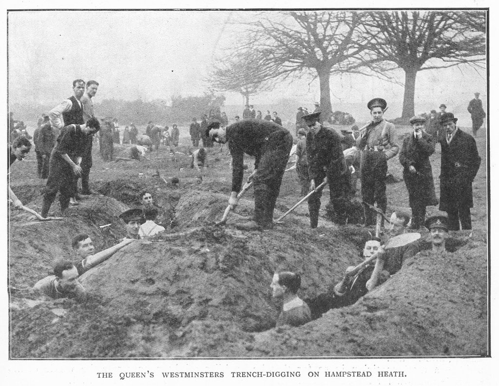 Trench digging practice on Hampstead Heath