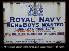 Royal Navy recruitment sign Tenterden KESR 21.7.2006