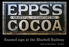 Epps's Cocoa sign Bluebell Railway - photo by Dan Sutters - 19.4.2011