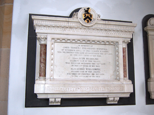 Memorial to John Aspinal Saint Mary Magdalene's Church Clitheroe, Lancashire