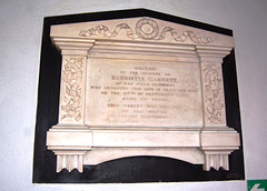 Memorial to Henrietta Garnett, Saint Mary Magdalene's Church Clitheroe, Lancashire